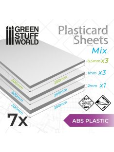   Green Stuff World - ABS Plasticard A4 - Variety 7 sheets pack