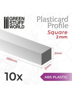   Green Stuff World - ABS Plasticard - Profile SQUARED ROD 2 mm