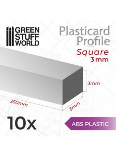   Green Stuff World - ABS Plasticard - Profile SQUARED ROD 3 mm