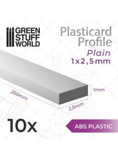 Green Stuff World - ABS Plasticard - Profile PLAIN 2.5mm