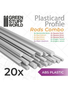   Green Stuff World - ABS Plasticard - Profile - 20x RODs Variety Pack