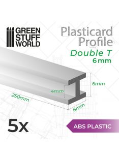   Green Stuff World - ABS Plasticard - Profile H-Beam Columns 6mm