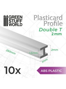 Green Stuff World - ABS Plasticard - Profile DOUBLE-T 2 mm