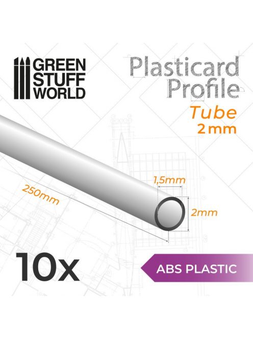 Green Stuff World - ABS Plasticard - Profile TUBE 2 mm