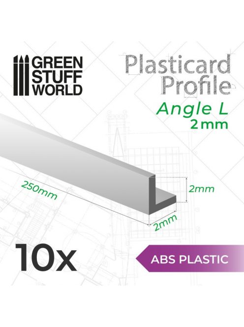 Green Stuff World - ABS Plasticard - Profile ANGLE-L 2 mm