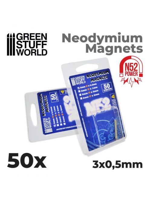 Green Stuff World - Neodymium Magnets 3X0'5Mm - 50 Units (N52)