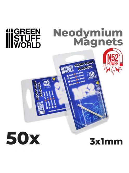 Green Stuff World - Neodymium Magnets 3X1Mm - 50 Units (N52)