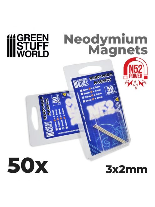 Green Stuff World - Neodymium Magnets 3X2Mm - 50 Units (N52)