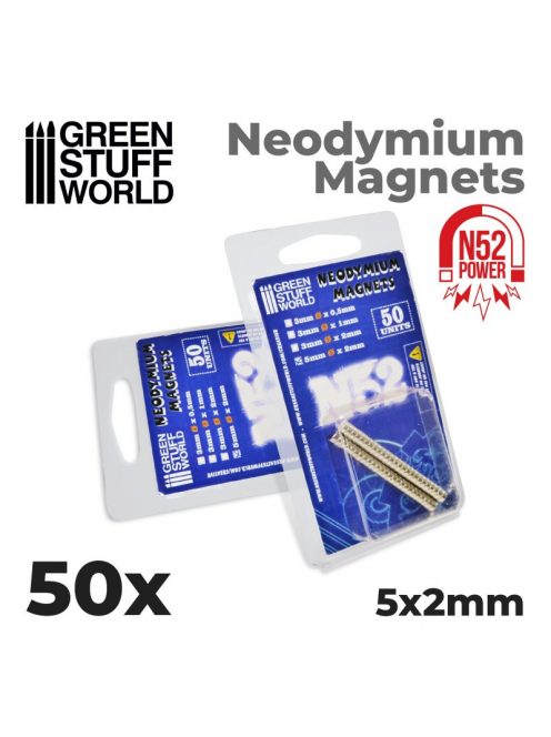 Green Stuff World - Neodymium Magnets 5X2Mm - 50 Units (N52)