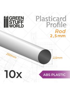 Green Stuff World - ABS Plasticard - Profile ROD 2,5mm