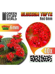   Green Stuff World - Blossom TUFTS - 6mm self-adhesive - RED Flowers (40 pcs.)