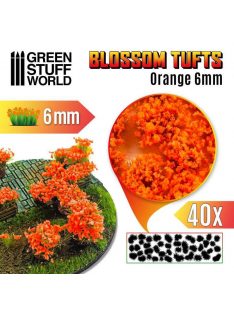   Green Stuff World - Blossom TUFTS - 6mm self-adhesive - ORANGE Flowers (40 pcs.)