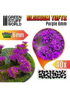   Green Stuff World - Blossom TUFTS - 6mm self-adhesive - PURPLE Flowers (40 pcs.)