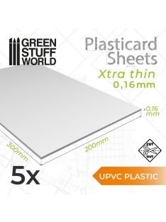   Green Stuff World - ABS Plasticard A4 - 0,16mm COMBOx5 sheets