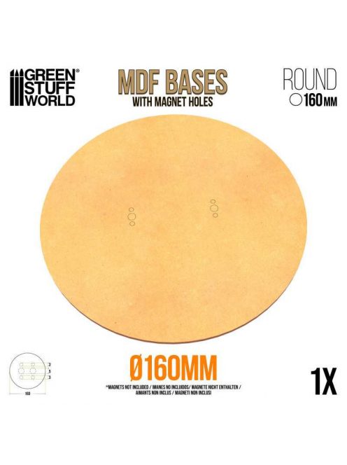 Green Stuff World - MDF Round Base 160mm - Packx1 (thickness 3mm)