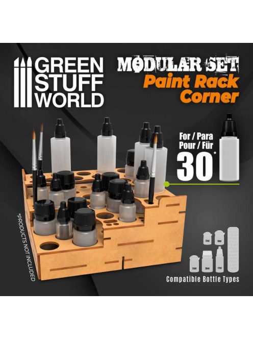 Green Stuff World - Mdf Paint Organizer Straight Corner