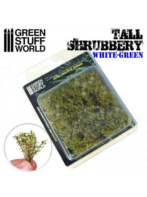 Green Stuff World - Tall Shrubbery - White Green (8x8x3cm)