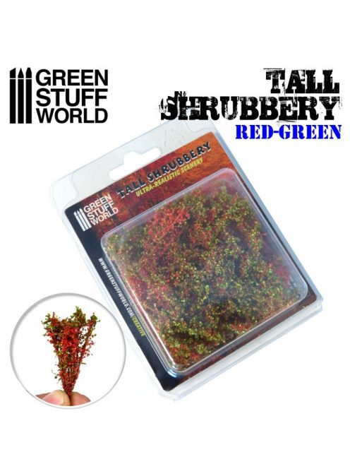 Green Stuff World - Tall Shrubbery - Red/Green (8x8x3cm)