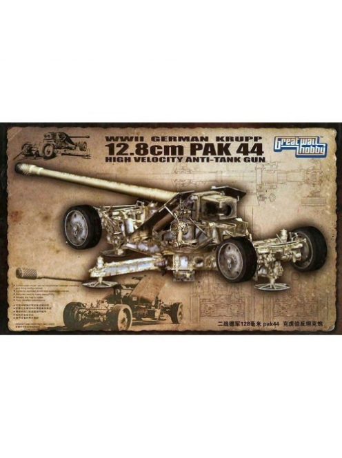 Great Wall Hobby - 1:35 WWII German Krupp 12.8cm Pak44 Anti-Tank Gun 