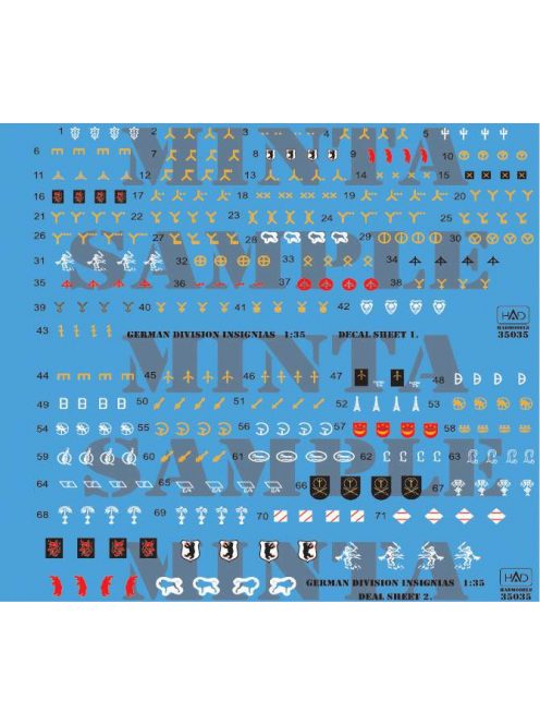 HAD models - German ww2  Division Symbols ( Dubble sheet) (decal code: 35035)