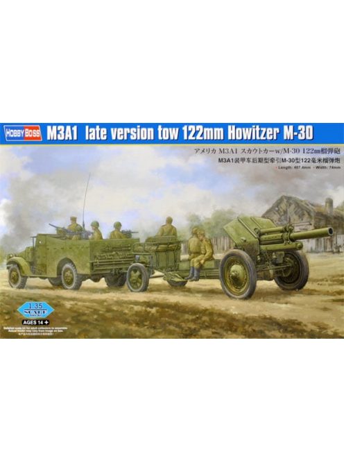 Hobbyboss - M3A1 late version tow 122mm HowitzerM-30