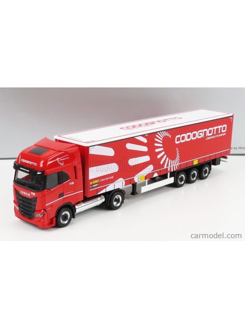 Herpa - Iveco Fiat S-Way Truck Telonato Codognotto Transports 2020 Red