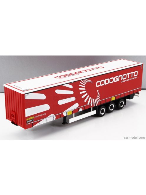 Herpa - Trailer Trailer For Truck Codognotto Logistic Transports - Rimorchio Telonato Red White