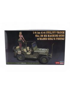   Hasegawa - JEEP WILLYS MB U.S 1/4 TON 4X4 MILITARY UTILITY TRUCK MACHINE GUN WITH BLOND GIRL FIGURE 1942 /