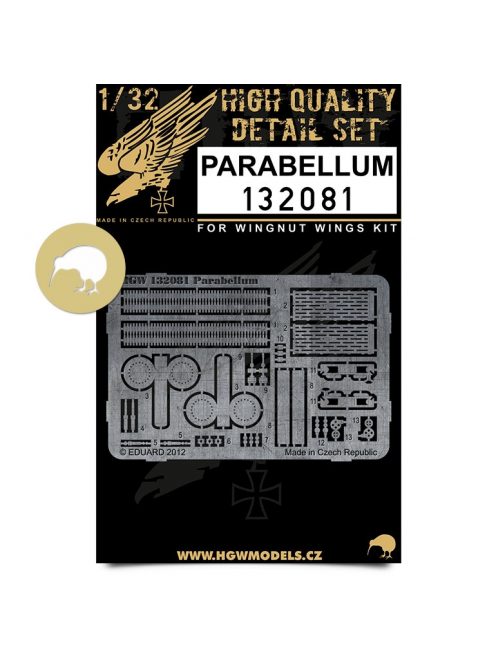 HGW Models - 1/32 Parabellum (machine gun) - Photo-etched Sets  - for various Wingnut Wings kits