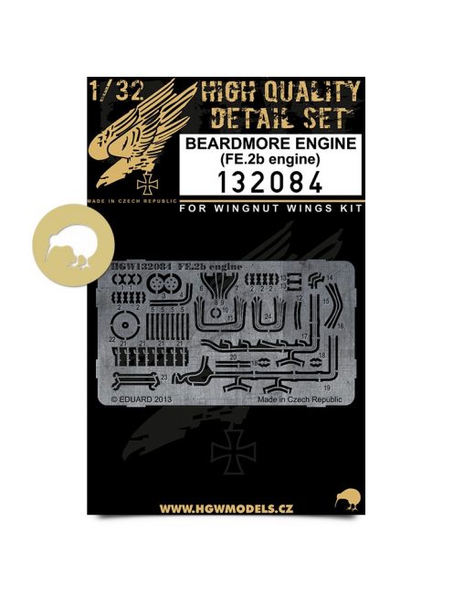 HGW Models - 1/32 FE.2b - Beardmore Engine - Photo-etched Sets  - Wingnut Wings