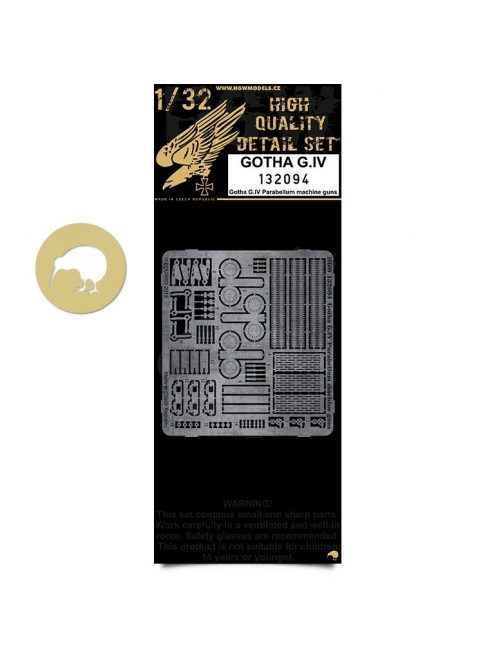 HGW Models - 1/32 Gotha G.IV - Parabellum MG - Photo-etched Sets  - machine guns for Wingnut Wings kit