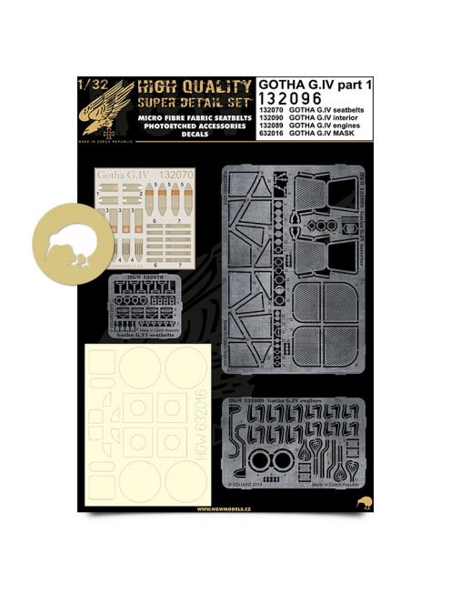 HGW Models - 1/32 Gotha G.IV - Super Detail Set - Photo-etched Sets  - Wingnut Wings