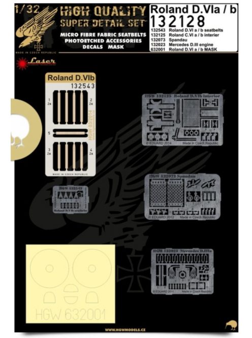 HGW Models - 1/32 Roland D.VIa/b - Super Detail Set - Photo-etched Sets  - Wingnut Wings