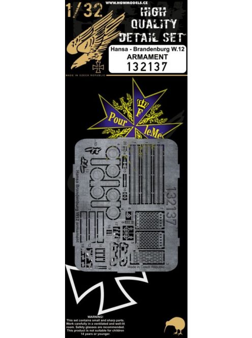 HGW Models - 1/32 Hansa-Brandenburg W.12 Armament - Photo-etched Sets  - Wingnut Wings