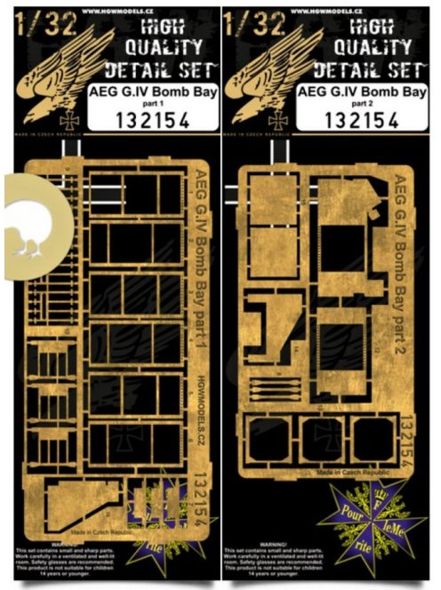 HGW Models - 1/32 AEG G.IV - Bomb Bay - Photo-etched Sets  - 2 large frets Wingnut Wings