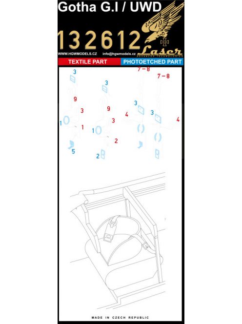 HGW Models - 1/32 Gotha G.I / UWD - Fabric Seat Belts  - pre-cut (laser) Wingnut Wings