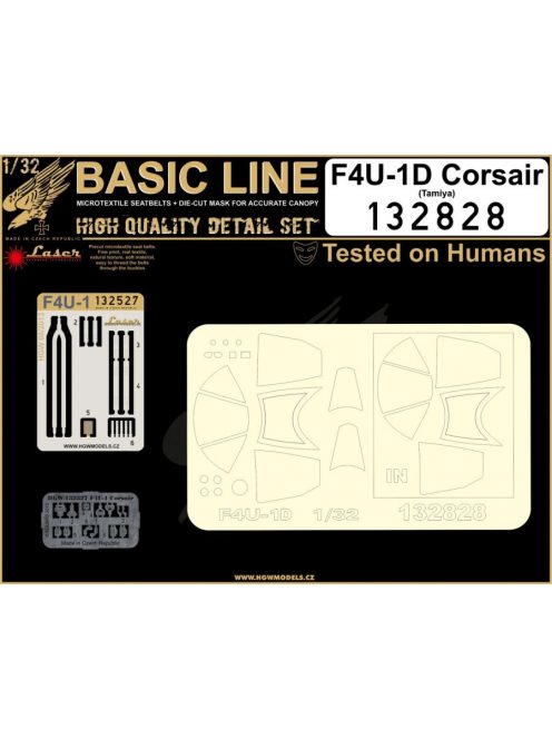 HGW Models - 1/32 F4U-1D Corsair - Basic Line - BASIC LINE: seatbelts + masks Tamiya