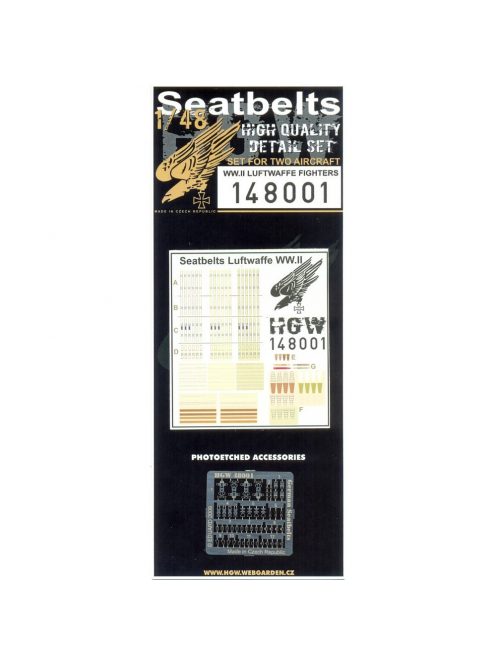 HGW Models - 1/48 Luftwaffe Fighters - Microplastic Seat Belts - 2 sets WWII era