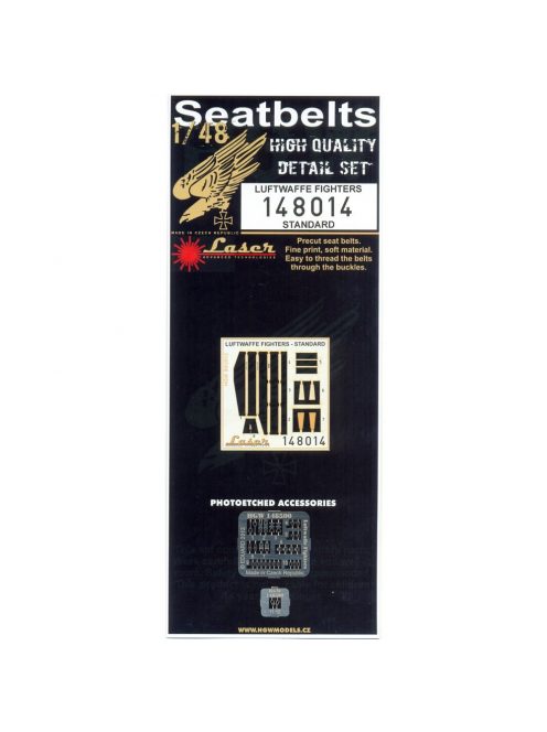 HGW Models - 1/48 Luftwaffe Fighters - Early - Microplastic Seat Belts - pre-cut (laser) WWII era