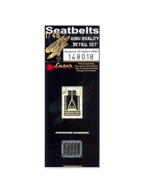 HGW Models - 1/48 U.S. Fighters - Microplastic Seat Belts - pre-cut (laser) WWII era