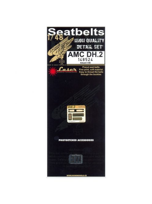 HGW Models - 1/48 AMC DH.2 - Microplastic Seat Belts - pre-cut (laser) Eduard