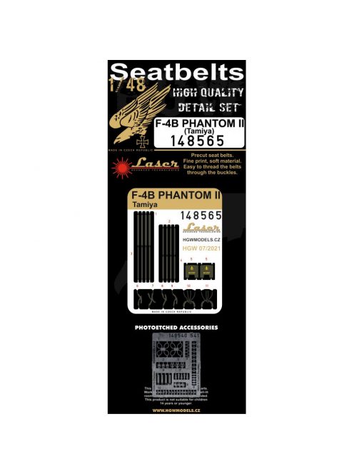 HGW Models - 1/48 F4B PHANTOM II - Seatbelts