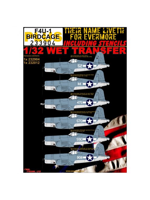 HGW Models - 1/32 F4U-1 Corsair - Birdcage - PLUS - Wet Transfers