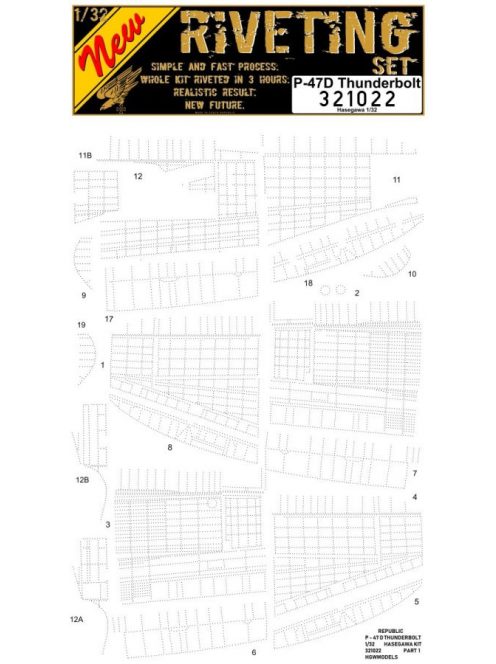 HGW Models - 1/32 P-47D - Riveting Sets - Hasegawa