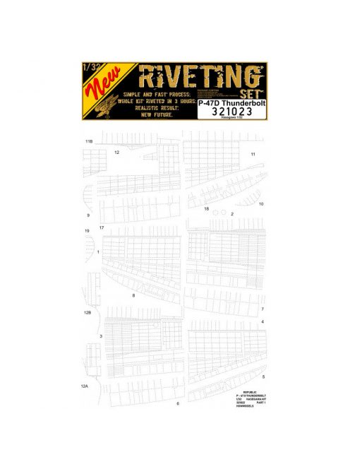 HGW Models - 1/32 P-47D Thunderbolt - Super Riveting Set - Riveting Sets - Hasegawa