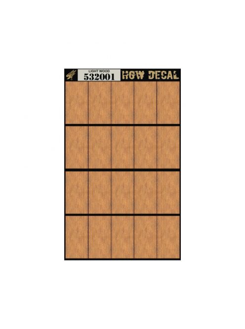 HGW Models - 1/32 Light Wood - Natural Tone - Decals Wood Grain - transparent 20 pc. of 60 x 32 mm