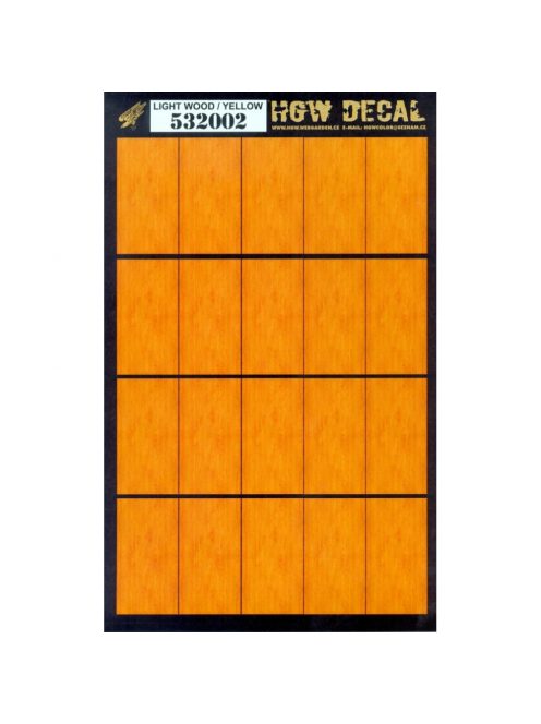 HGW Models - 1/32 Light Wood - Yellow Tone - Decals Wood Grain - transparent 20 pc. of 60 x 32 mm