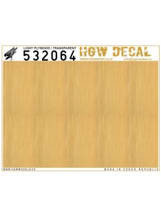   HGW Models - 1/32 Light Plywood - Decals Wood Grain - transparent no grid sheet: A5