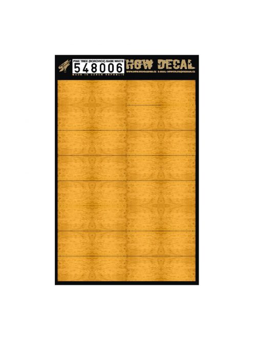 HGW Models - 1/48 Pine Tree - Yellow Tone - Decals Wood Grain - base white 32 pc. 41 x 30 mm