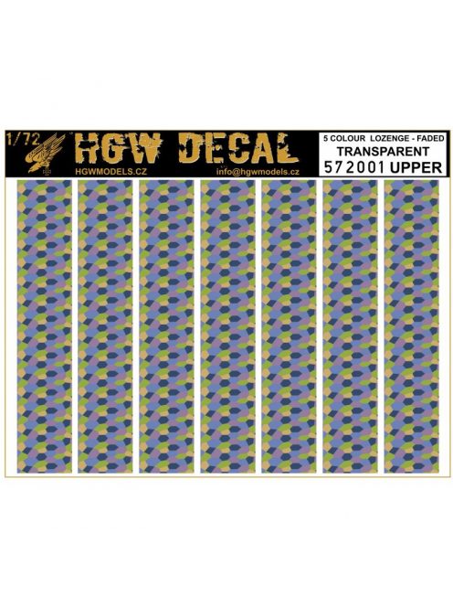 HGW Models - 1/72 5 Colour Lozenge Upper - Decals Wood Grain - transparent sheet: A5